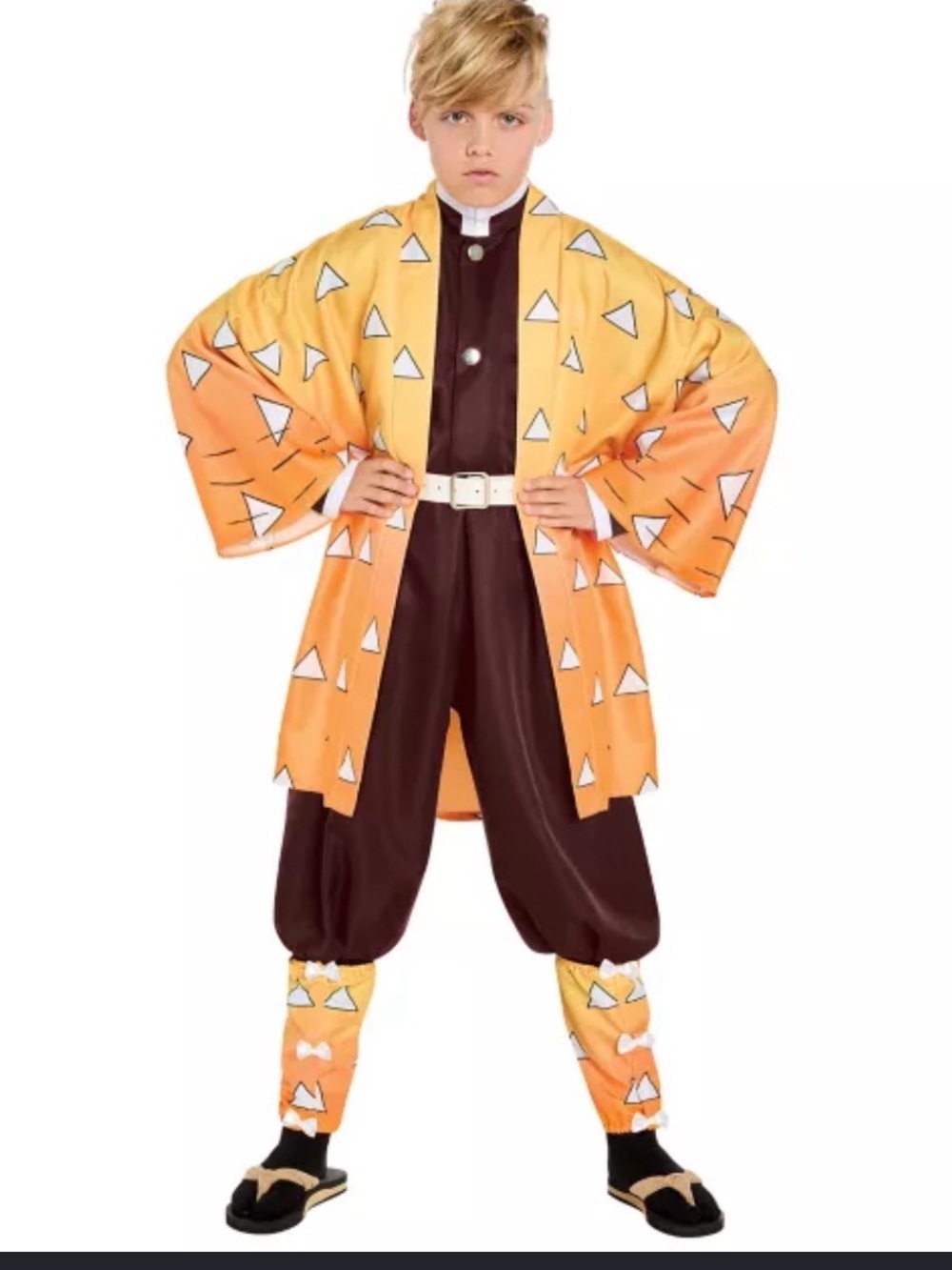 NWT Spirit Halloween Demon Slayer Kids Zenitsu Costume